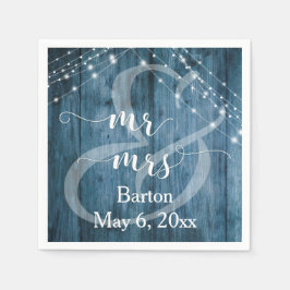 青素朴木、白い光の糸ミスター&ミセス スタンダードカクテルナプキン