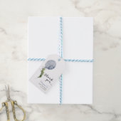 青素朴気球ありがとう赤ちゃんシャワー ギフトタグ (より糸付き)