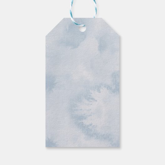 青素朴気球ありがとう赤ちゃんシャワー ギフトタグ (裏面)