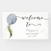 青素朴気球ベビーシャワーへようこそ 横断幕 (横)