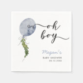 青素朴気球ボーイベビーシャワー スタンダードカクテルナプキン (正面)