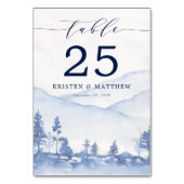 青素朴水彩山結婚の テーブルナンバー (裏面)