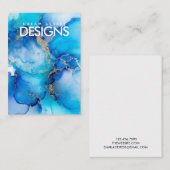 青素朴水色金ゴールドイヤリング表示カード 名刺 (正面/裏面)