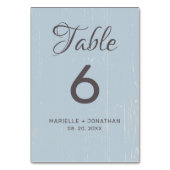 青素朴灰色の風化した結婚木材 テーブルナンバー (裏面)