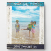 青素朴白ビーチウッド文字フォトフレーム フォトプラーク (正面)