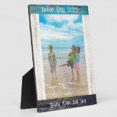 青素朴白ビーチウッド文字フォトフレーム フォトプラーク (側面)