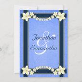 青素朴白フローラカスタムウェディング招待状 招待状 (裏面)