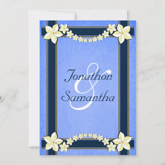 青素朴白フローラカスタムウェディング招待状 招待状 (裏面)