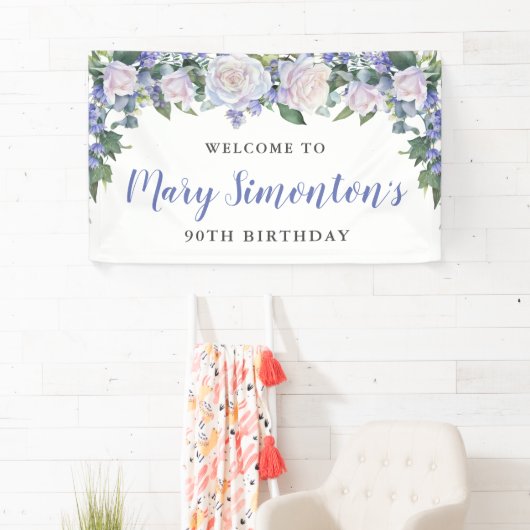 青素朴白フローラ90誕生日 横断幕 (インサイチュ)