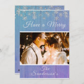 青素朴白メリークリスマスフォトカード シーズンカード (正面/裏面)