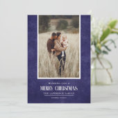 青素朴紫の冬のクリスマスの独身の写真 シーズンカード (スタンド正面)