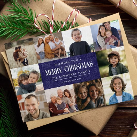 青素朴紫クリスマス10枚コラージュ シーズンカード