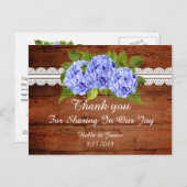 青素朴紫陽花の結婚ありがとうはがき ポストカード (正面/裏面)