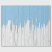 青素朴絵を描と白の木の板のパターン ラッピングペーパー (フラット)