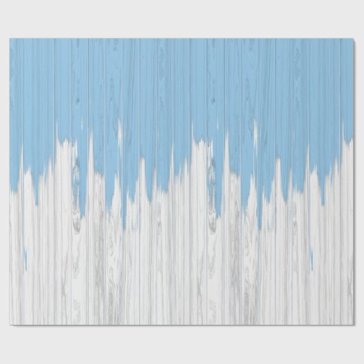 青素朴絵を描と白の木の板のパターン ラッピングペーパー (フラット)