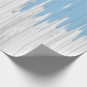 青素朴絵を描と白の木の板のパターン ラッピングペーパー (角)