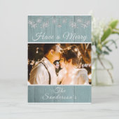 青素朴緑の写真クリスマスホリデーカード シーズンカード (スタンド正面)