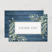 青素朴緑の葬式お祝い サンキューカード (正面/裏面)