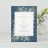 青素朴緑の葬式お祝い 招待状 (スタンド正面)