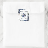 青素朴緑ユーカリ水の色結婚の スクエアシール (バッグ)