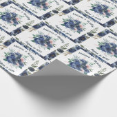 青素朴緑ユーカリ水の色結婚の ラッピングペーパー (角)