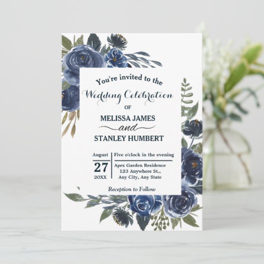 青素朴緑ユーカリ水の色結婚の 招待状 (スタンド正面)