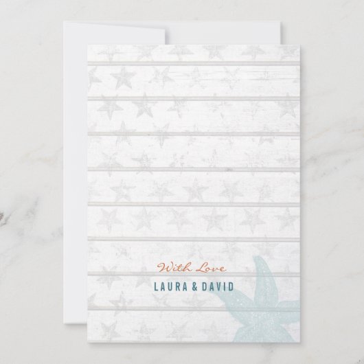 青素朴航海のビーチサ結婚ンド 招待状 (裏面)