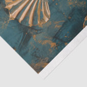 青素朴色の抽象芸術海とシェル 薄葉紙 (詳細)