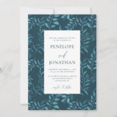 青素朴色の植物結婚群 招待状 (正面)