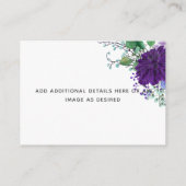 青素朴花の結婚詳細カード – 挿入 エンクロージャーカード (裏面)