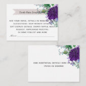 青素朴花の結婚詳細カード – 挿入 エンクロージャーカード (正面/裏面)