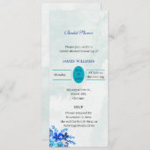 青素朴花カスタマイズブライダルシャワー 招待状 (正面/裏面)