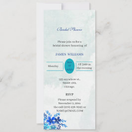 青素朴花カスタマイズブライダルシャワー 招待状