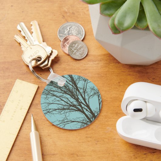 青素朴茶色の木の枝 キーホルダー (デスク)