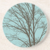 青素朴茶色の木の枝 コースター (正面)