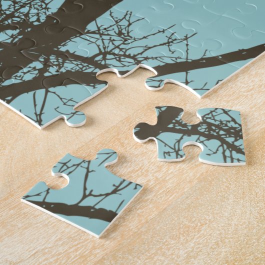 青素朴茶色の木の枝 ジグソーパズル (側面)