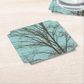 青素朴茶色の木の枝 ペーパーコースター (アングル)