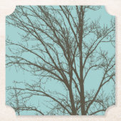 青素朴茶色の木の枝 ペーパーコースター (正面)