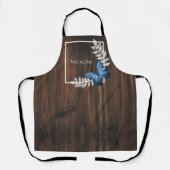 青素朴蝶エプパーソナライズされたロン エプロン (正面)