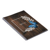 青素朴蝶ノートブパーソナライズされたック ノートブック (右側)