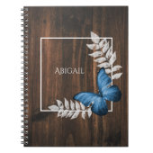 青素朴蝶ノートブパーソナライズされたック ノートブック (正面)