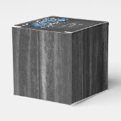 青素朴蝶結婚式の引き出物箱 フェイバーボックス (正面サイド)