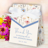 青素朴赤ちゃんシャワーお願いボックス花模様 フェイバーボックス