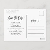 青素朴赤赤面フローラ結婚式の日付を保存 ポストカード (裏面)