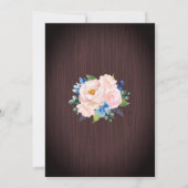 青素朴赤面ストリングライトウッド結婚ズ 招待状 (裏面)