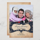 青素朴雪の写真ホリデーカード シーズンカード (正面/裏面)