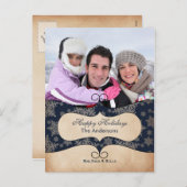 青素朴雪の写真ホリデーカード シーズンポストカード (正面/裏面)