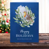 青素朴鳥の非フォトクリスマス シーズンカード