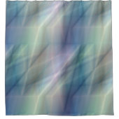 青紫と緑の抽象芸術 シャワーカーテン (正面)