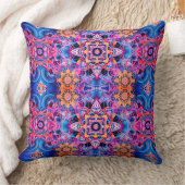 青紫のアラベスク模様 クッション (ブランケット)